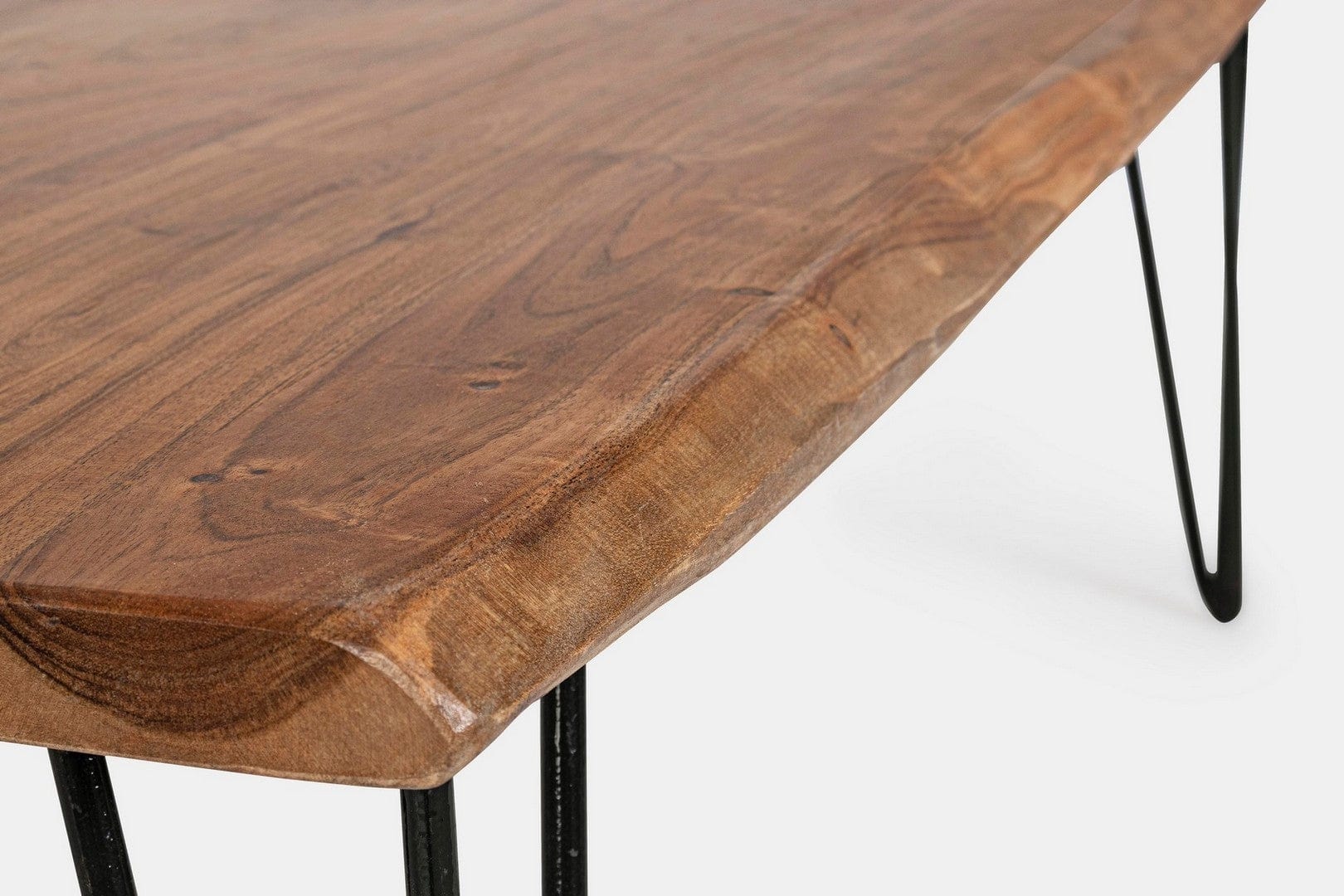 Masa de cafea din lemn de salcam si metal Barrow Natural / Negru, L120xl80xH40 cm (2)