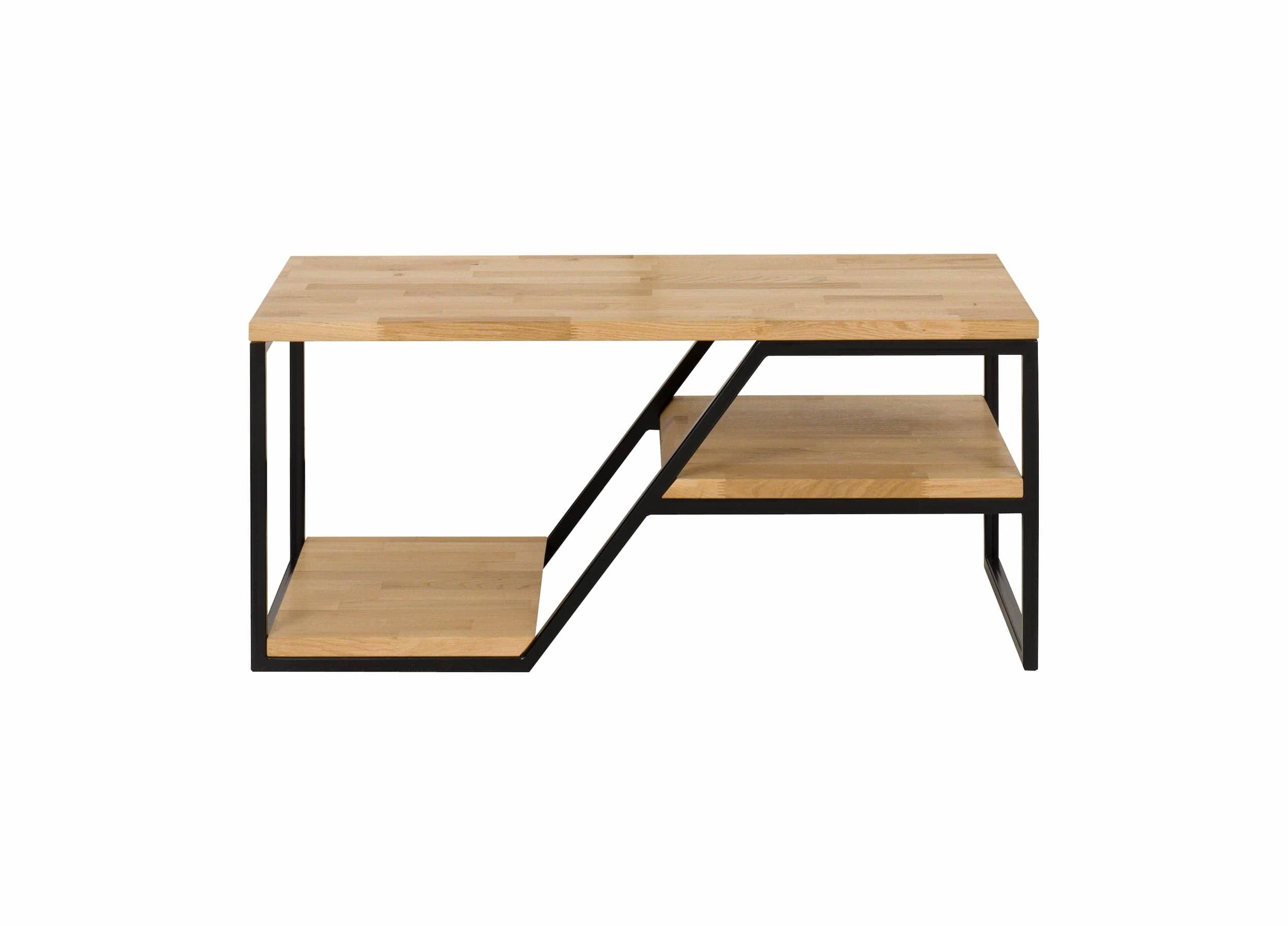 Wersal Masa de cafea din lemn de stejar, cu picioare metalice, Ellisa Stejar / Negru, L100xl50xH45 cm