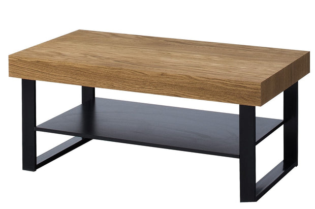 Szynaka Masa de cafea din lemn, furnir si metal Mosaic 41 Stejar / Negru, L110xl60xH48 cm