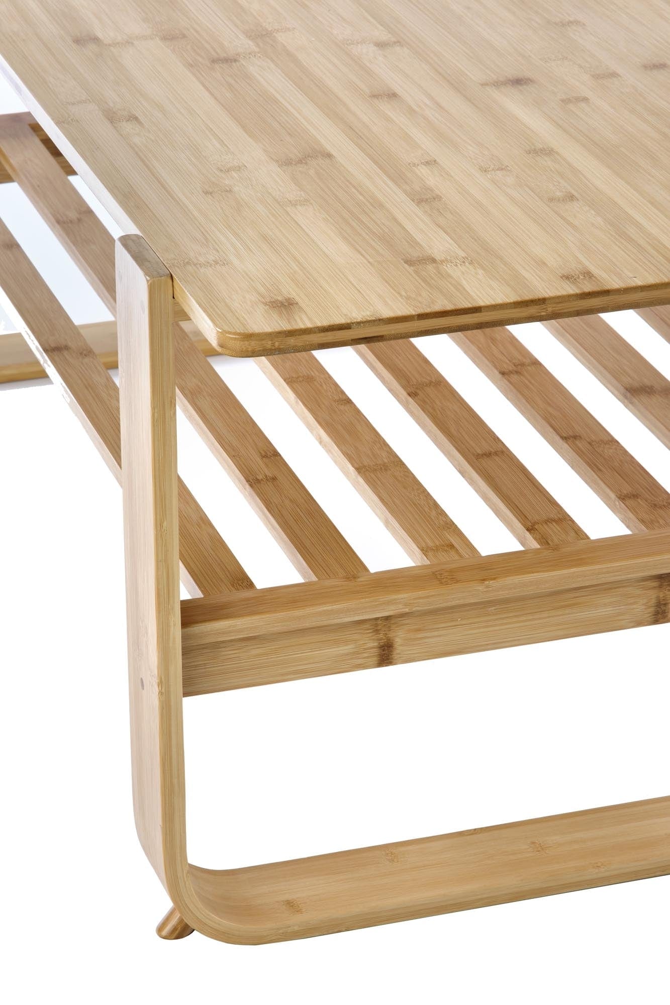 Halmar Masa de cafea din lemn si bambus, Siani  Natural, L120xl57xH46 cm