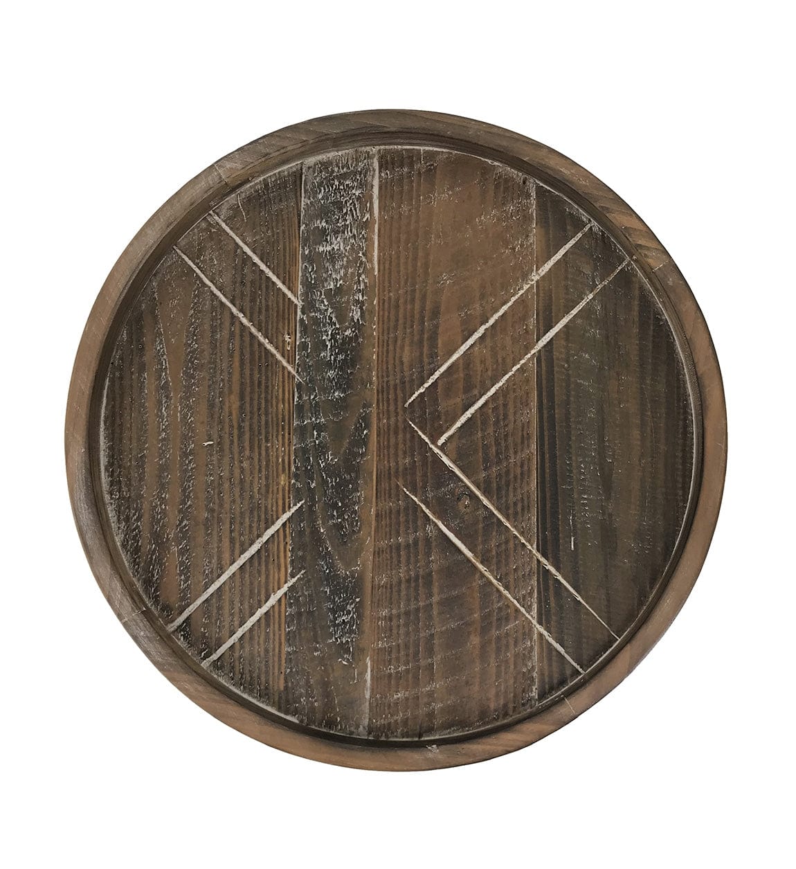 Masa de cafea din lemn si metal, Arnie Crom / Nuc, Ø46xH64 cm (1)