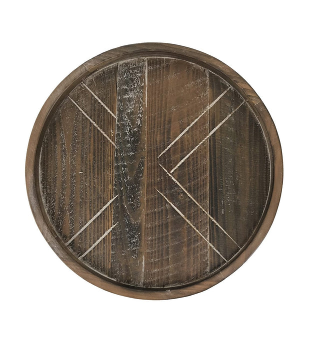 Masa de cafea din lemn si metal, Arnie Crom / Nuc, Ø46xH64 cm (1)