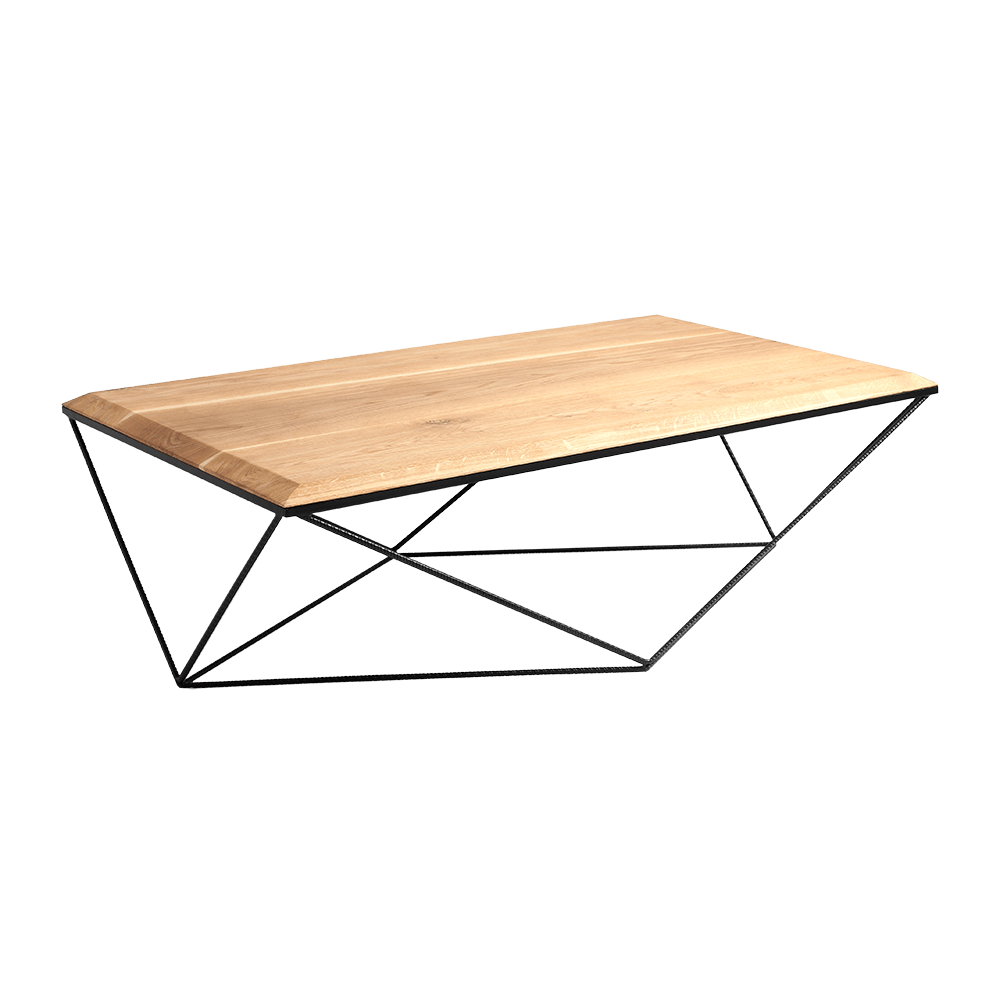 Masa de cafea din lemn si metal, Daryl Wood Stejar / Negru, L140xl80xH45 cm