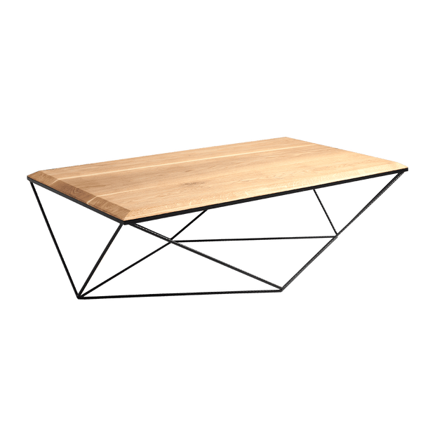 Masa de cafea din lemn si metal, Daryl Wood Stejar / Negru, L140xl80xH45 cm