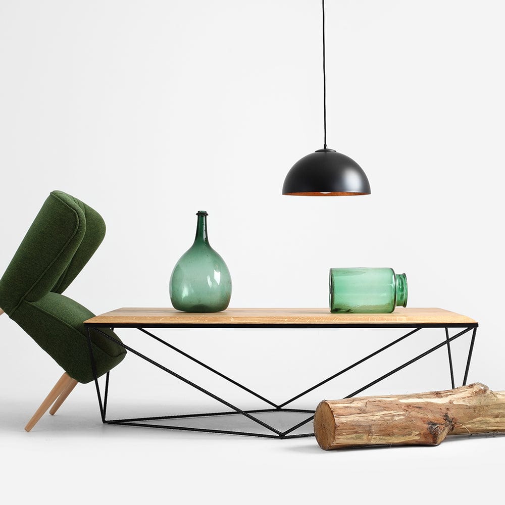 Masa de cafea din lemn si metal, Daryl Wood Stejar / Negru, L140xl80xH45 cm (3)