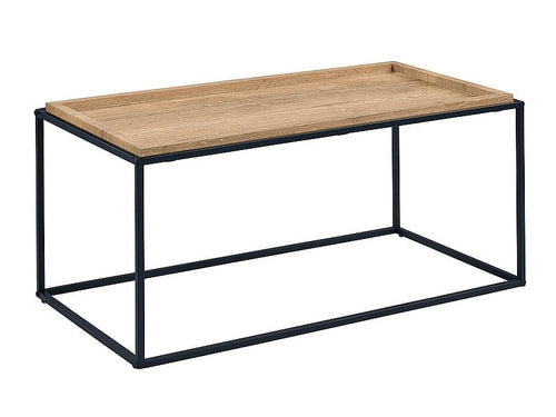 Signal Masa de cafea din MDF, furnir si metal, Merlindiani A Stejar / Negru, L100xl50xH45 cm