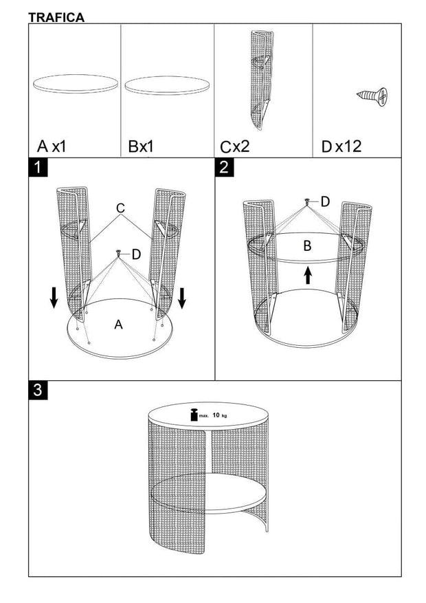 Halmar Masa de cafea din MDF, furnir si metal, Trapper Natural / Negru, Ø41xH41 cm