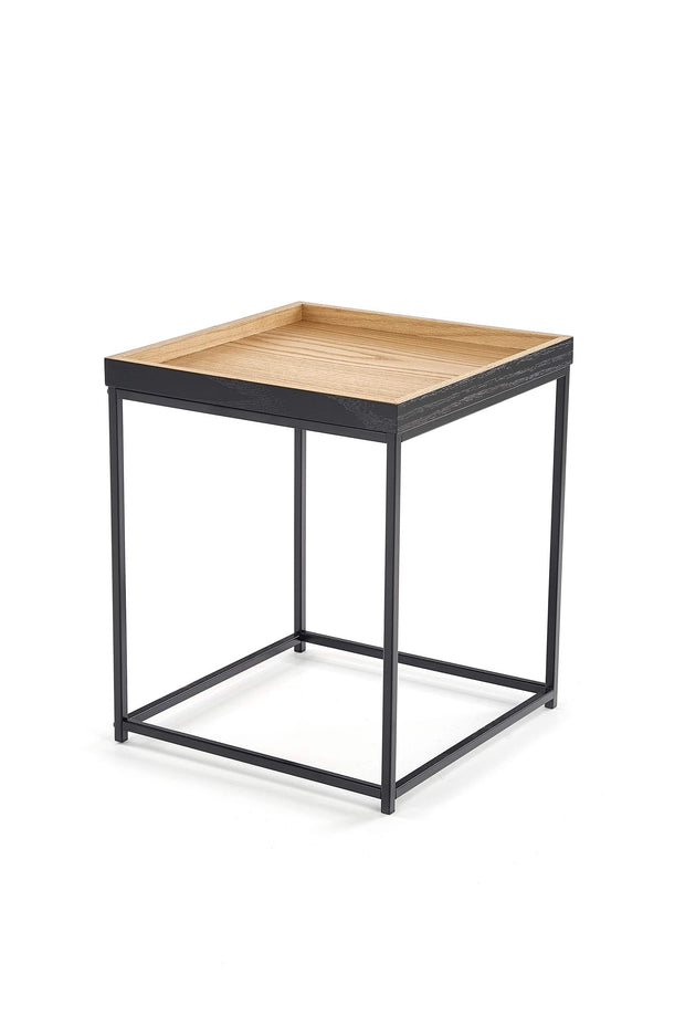 Halmar Masa de cafea din MDF, furnir si metal Yamir Stejar / Negru, L42xl42xH49 cm