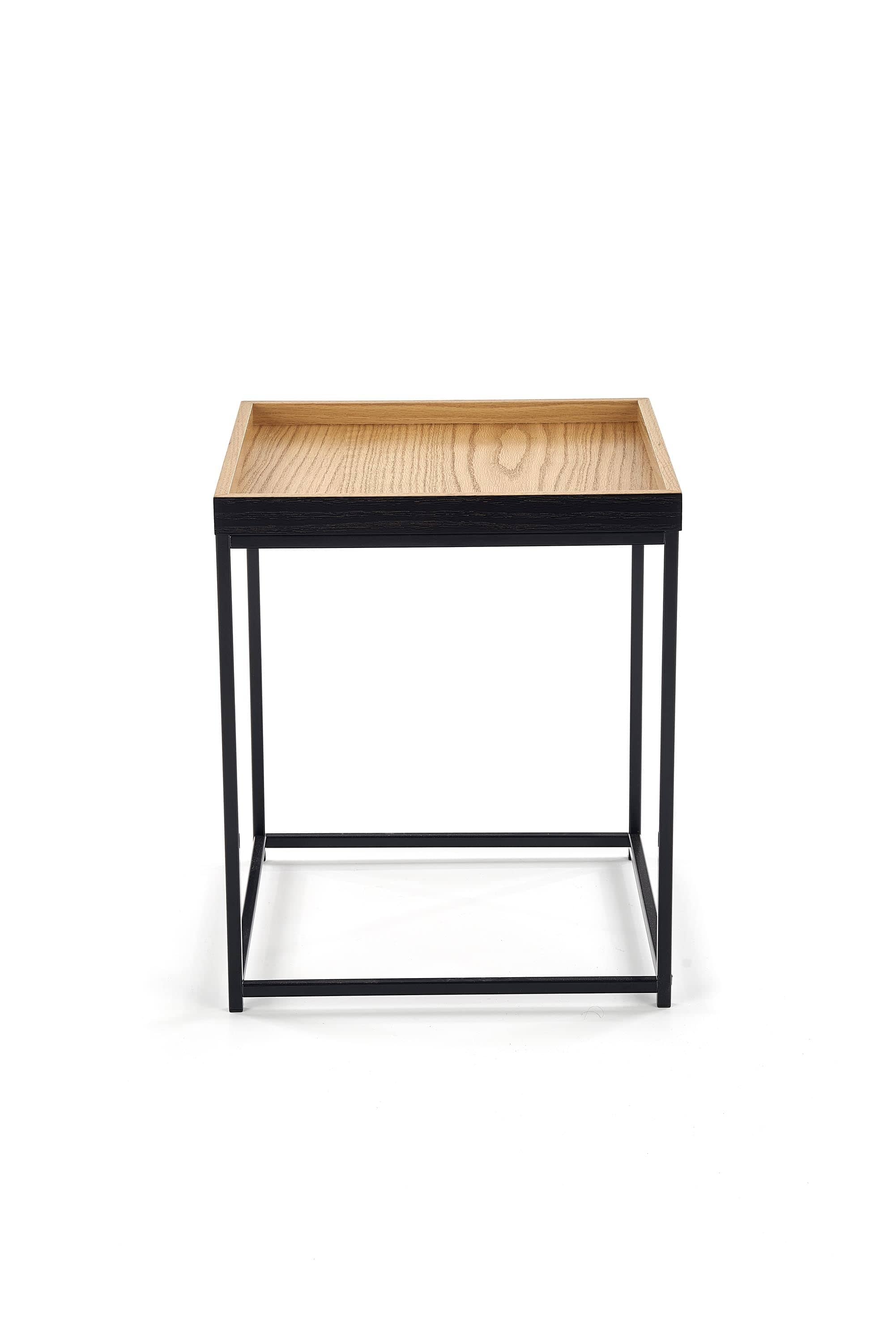 Halmar Masa de cafea din MDF, furnir si metal Yamir Stejar / Negru, L42xl42xH49 cm