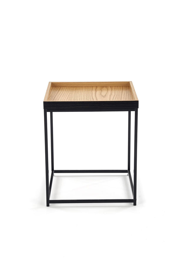 Halmar Masa de cafea din MDF, furnir si metal Yamir Stejar / Negru, L42xl42xH49 cm