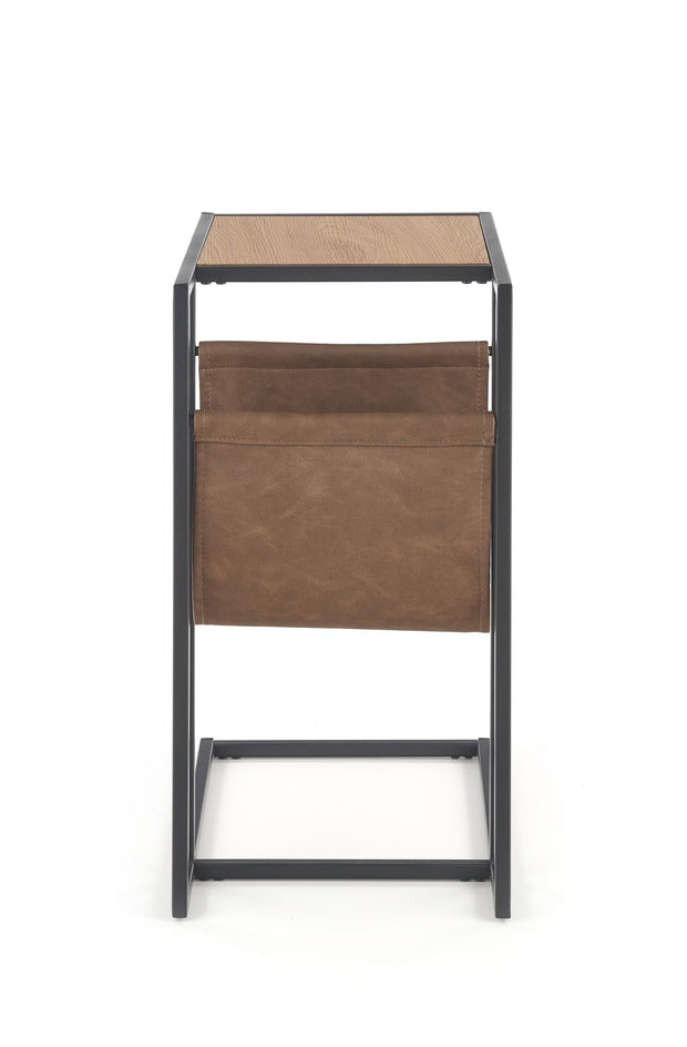 Halmar Masa de cafea din MDF, piele ecologica si metal, Campos Stejar Auriu / Negru, L47xl33xH65 cm