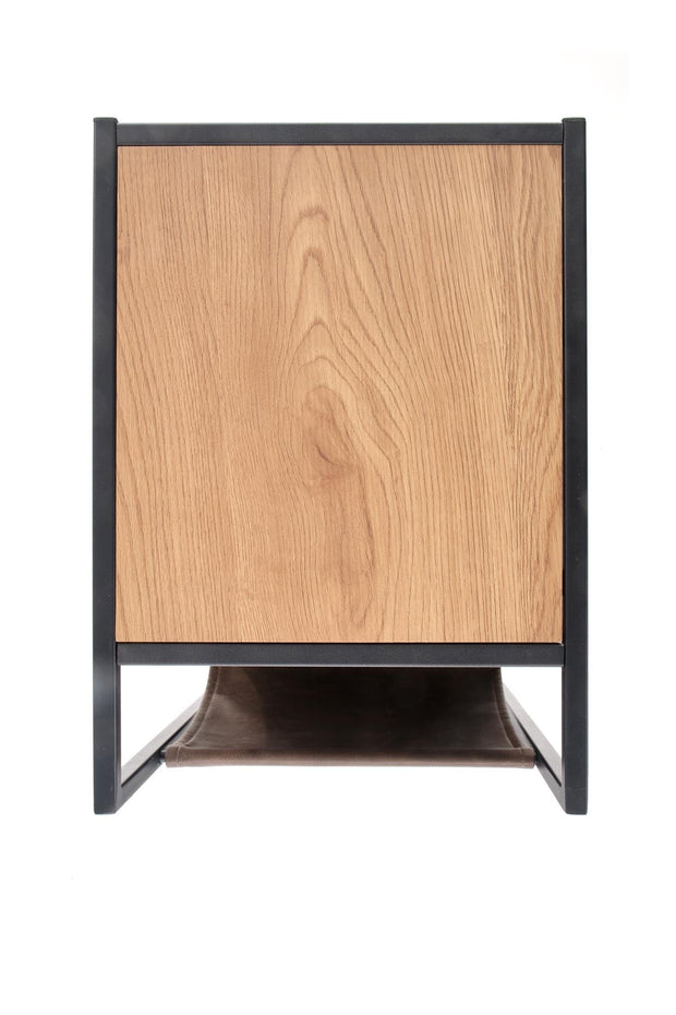 Halmar Masa de cafea din MDF, piele ecologica si metal, Campos Stejar Auriu / Negru, L47xl33xH65 cm