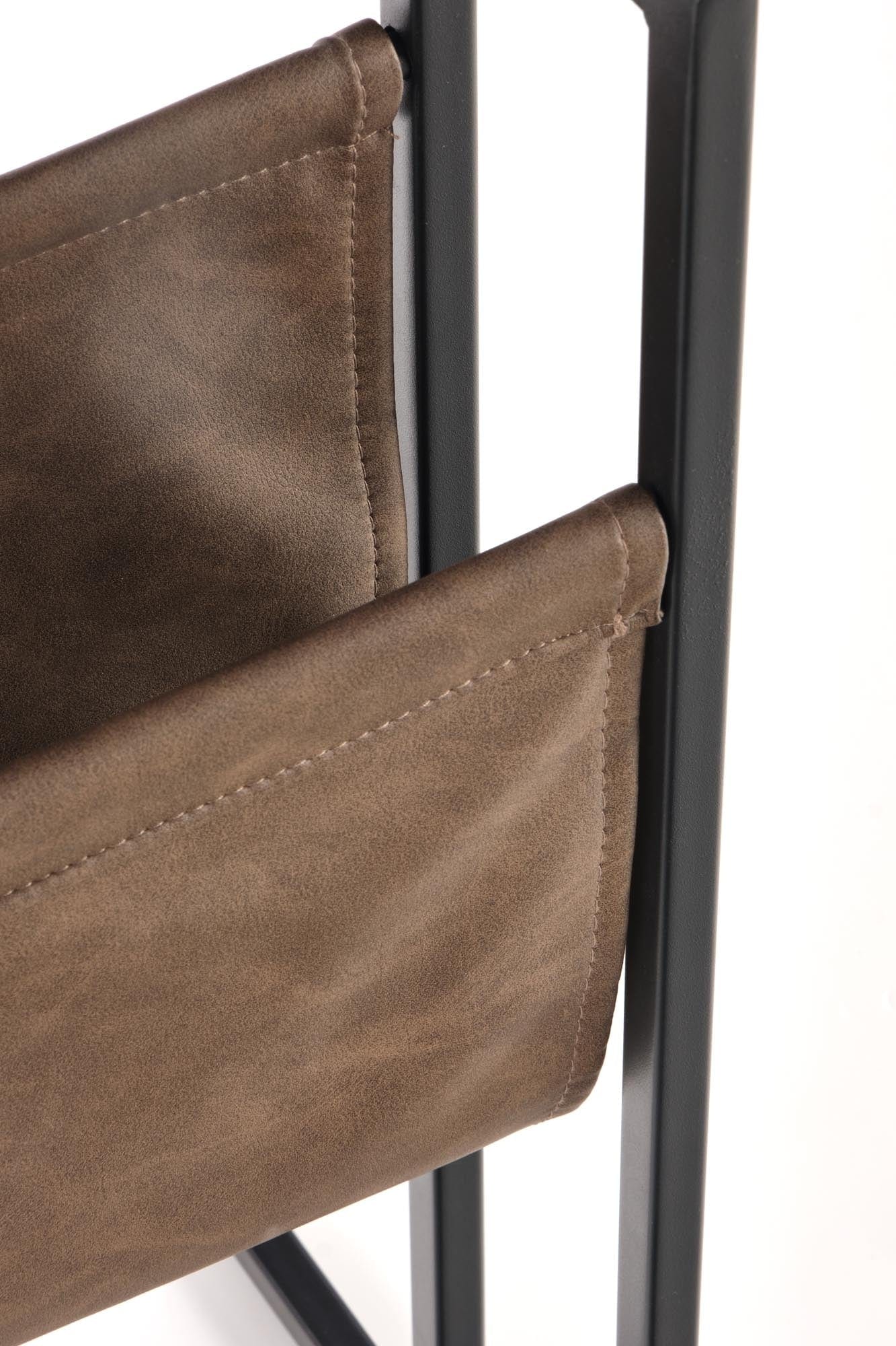 Halmar Masa de cafea din MDF, piele ecologica si metal, Campos Stejar Auriu / Negru, L47xl33xH65 cm