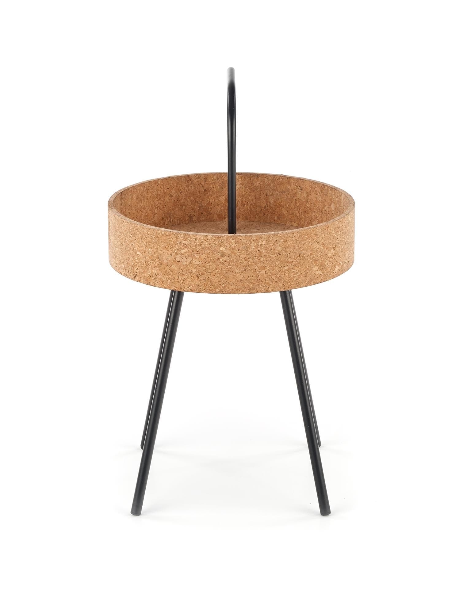 Halmar Masa de cafea din MDF, pluta si metal, Mathis Natural / Negru, Ø38xH67 cm