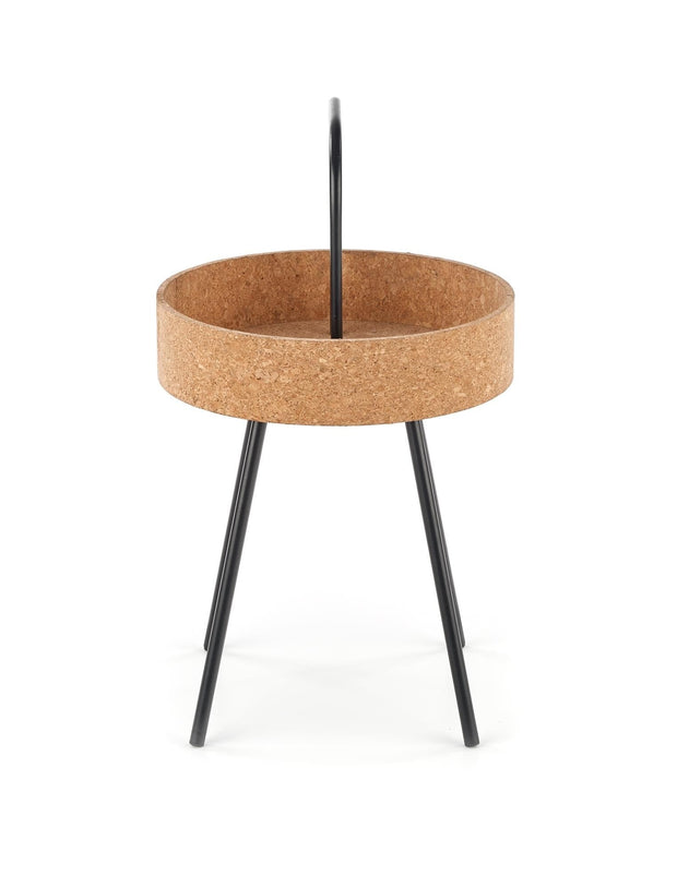 Halmar Masa de cafea din MDF, pluta si metal, Mathis Natural / Negru, Ø38xH67 cm