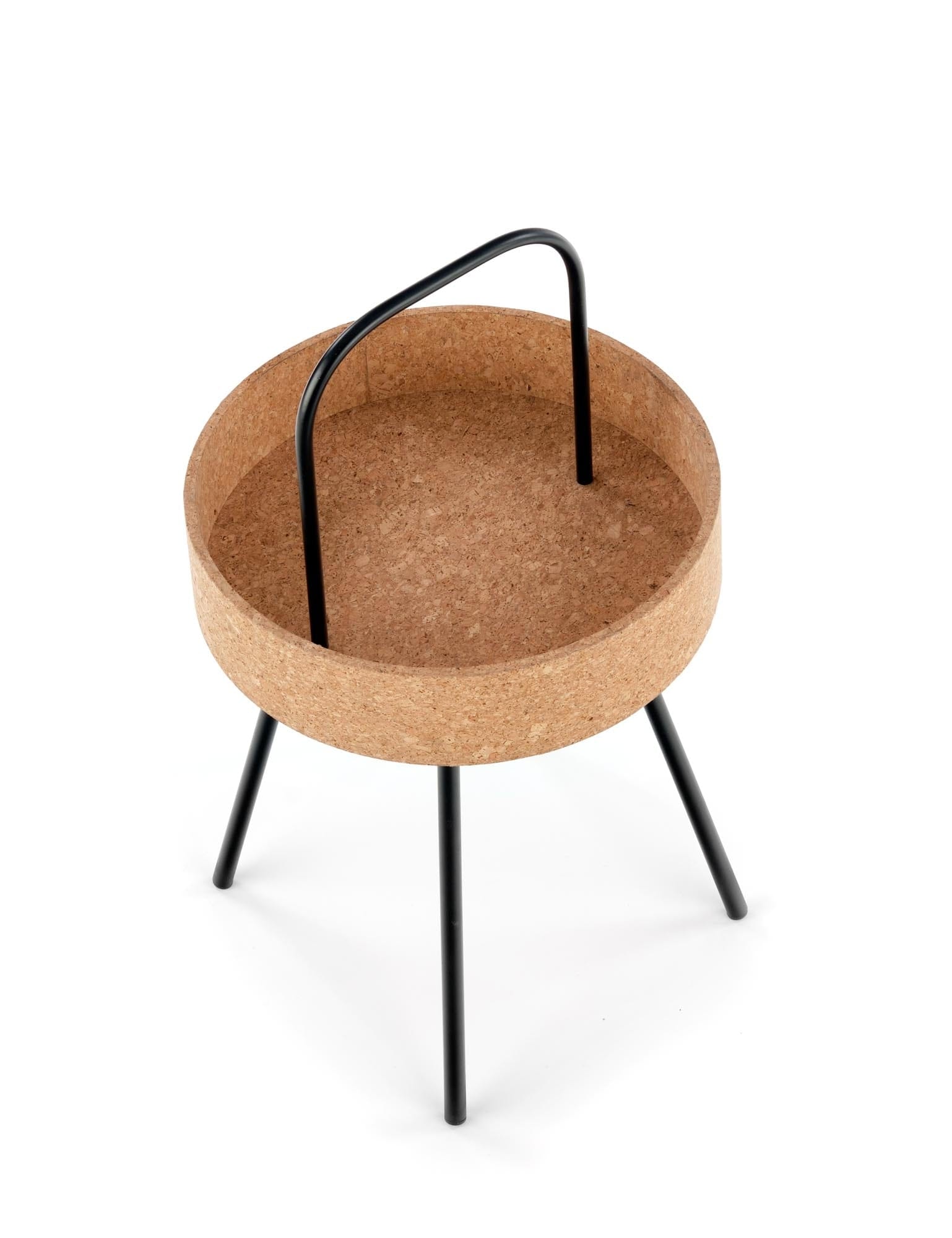 Halmar Masa de cafea din MDF, pluta si metal, Mathis Natural / Negru, Ø38xH67 cm