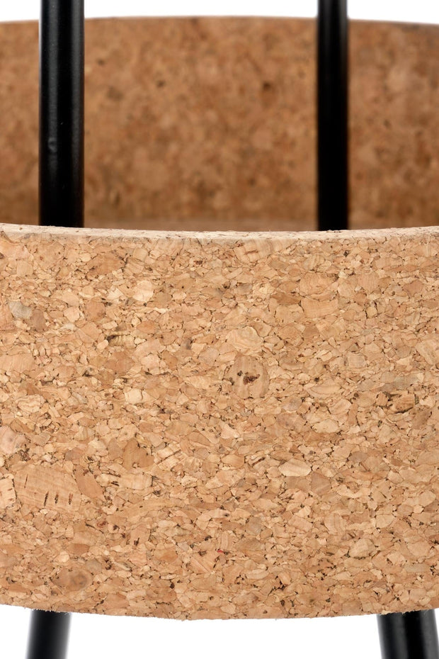 Halmar Masa de cafea din MDF, pluta si metal, Mathis Natural / Negru, Ø38xH67 cm