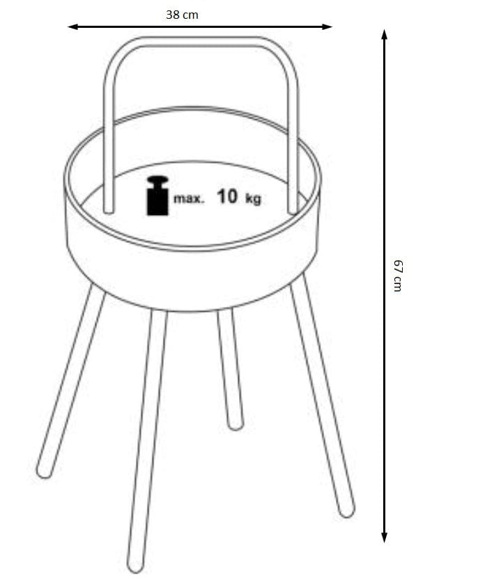 Halmar Masa de cafea din MDF, pluta si metal, Mathis Natural / Negru, Ø38xH67 cm