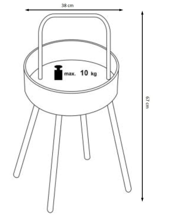 Halmar Masa de cafea din MDF, pluta si metal, Mathis Natural / Negru, Ø38xH67 cm