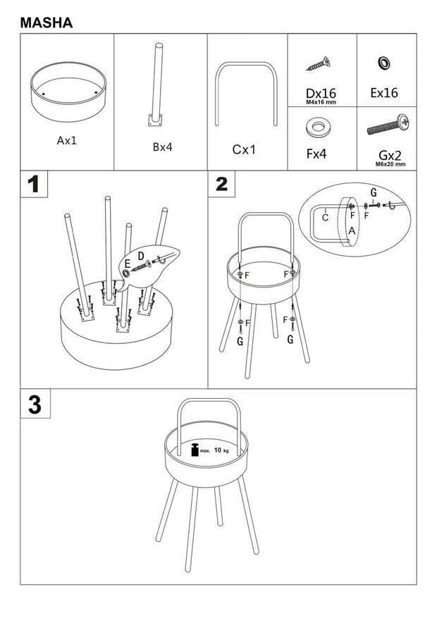 Masa de cafea din MDF, pluta si metal, Mathis Natural / Negru, Ø38xH67 cm (10)