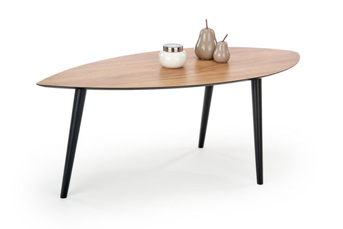 Halmar Masa de cafea din MDF si lemn, Melker Stejar Wotan / Negru, L100xl60xH46 cm