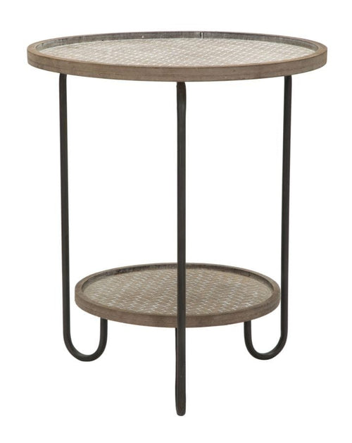 Mauro Ferretti Masa de cafea din MDF si metal, Arex Small Maro / Negru, Ø48xH54,5 cm