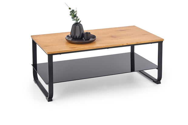 Halmar Masa de cafea din MDF si metal, Arthek Stejar Auriu / Negru, L105xl55xH45 cm