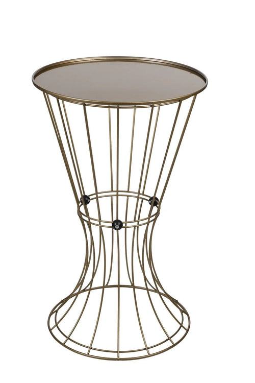 Masa de cafea din MDF si metal, Baybars Alama / Negru, Ø35xH56 cm