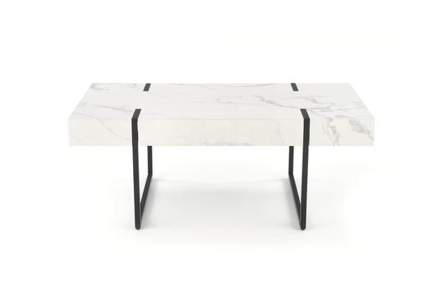 Halmar Masa de cafea din MDF si metal, Blankly Alb / Negru, L110xl60xH43 cm