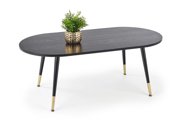 Halmar Masa de cafea din MDF si metal Embera Negru / Auriu, L120xl60xH47 cm