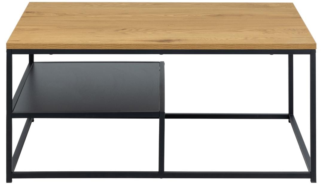Masa de cafea din MDF si metal, Gila Stejar / Negru, L90xl60xH42 cm (1)