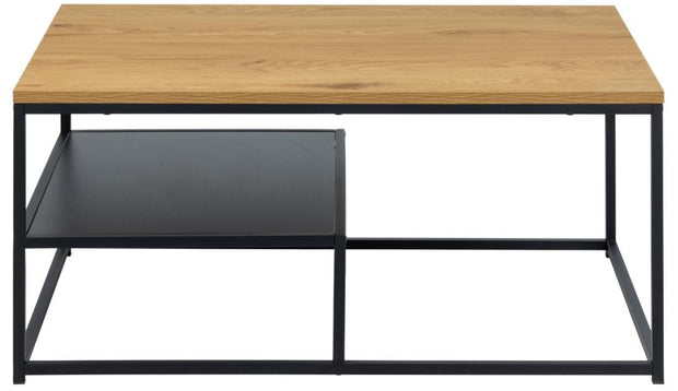 Masa de cafea din MDF si metal, Gila Stejar / Negru, L90xl60xH42 cm (1)