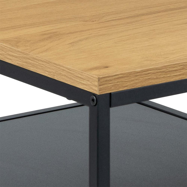 Masa de cafea din MDF si metal, Gila Stejar / Negru, L90xl60xH42 cm (4)