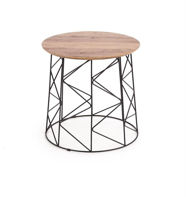 Halmar Masa de cafea din MDF si metal Mustafa Nuc / Negru, Ø50xH50 cm