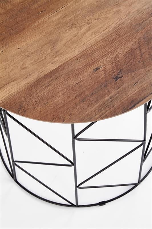 Masa de cafea din MDF si metal Mustafa Nuc / Negru, Ø50xH50 cm (3)