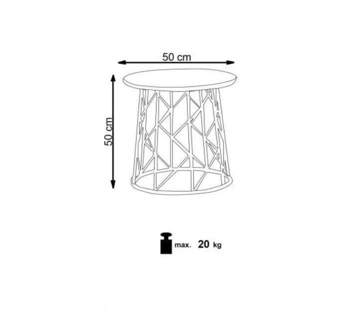 Masa de cafea din MDF si metal Mustafa Nuc / Negru, Ø50xH50 cm (6)