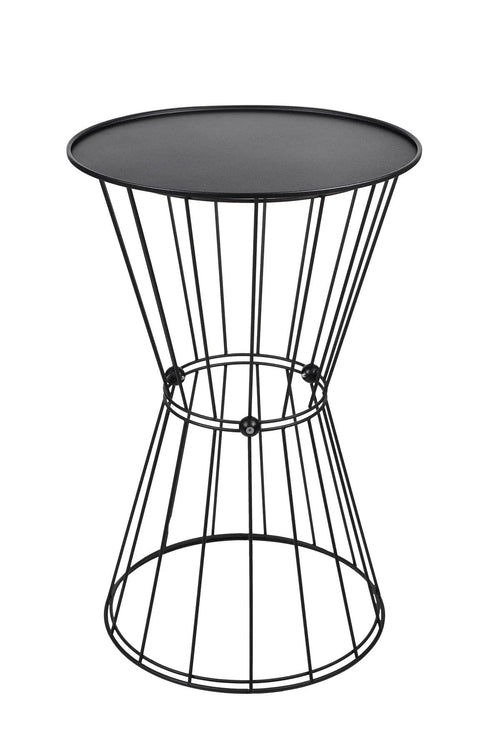 Masa de cafea din MDF si metal, Nevale Negru, Ø35xH56 cm