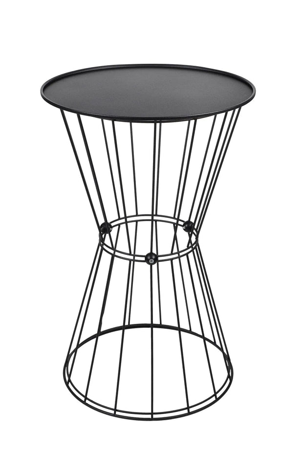 Masa de cafea din MDF si metal, Nevale Negru, Ø35xH56 cm