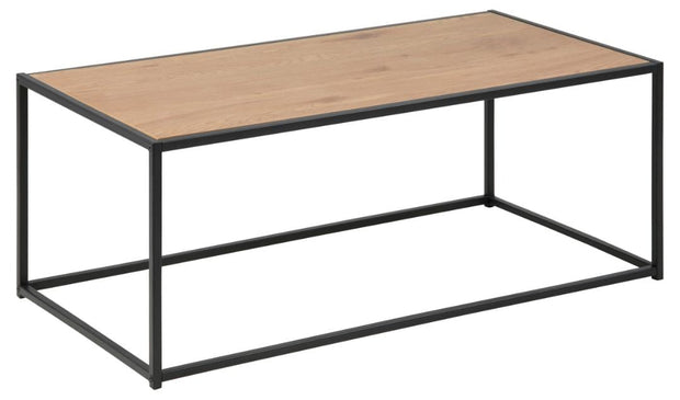 Masa de cafea din MDF si metal, Seaford Stejar / Negru, L100xl50xH40 cm