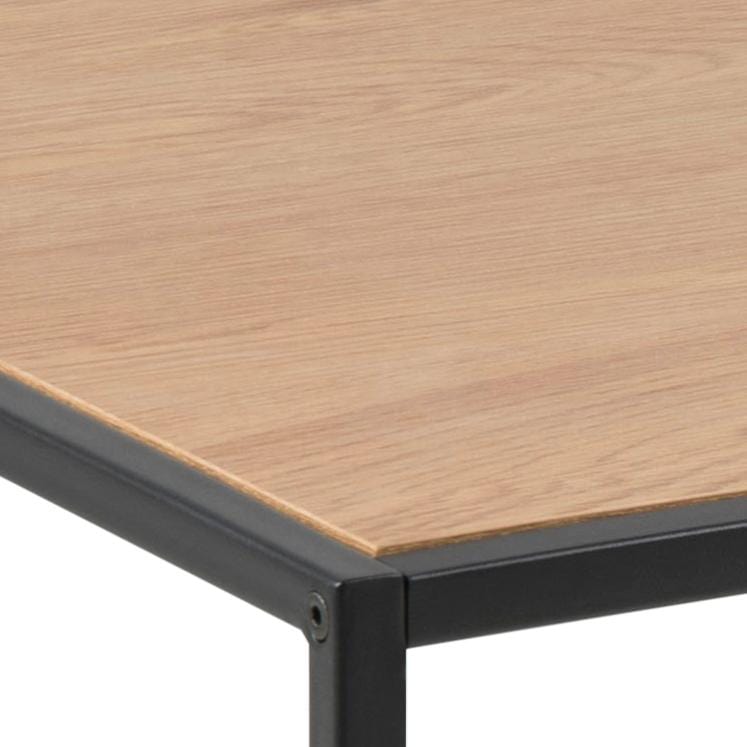 Masa de cafea din MDF si metal, Seaford Stejar / Negru, L100xl50xH40 cm (2)