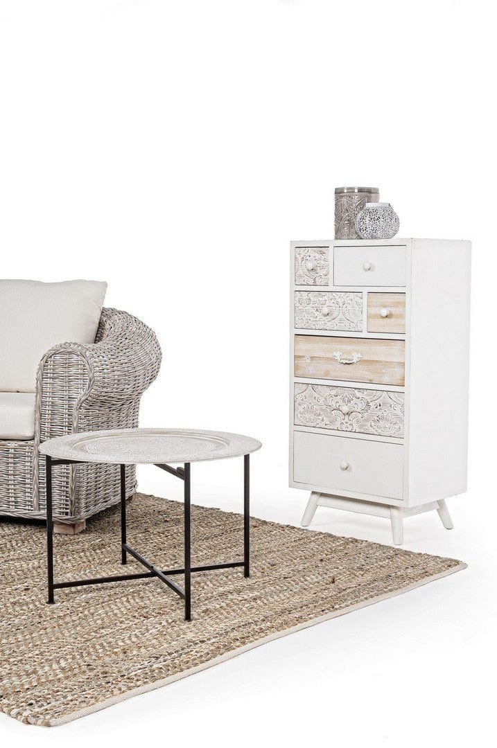 Masa de cafea din metal Anil B Ivoir / Negru, Ø60xH42 cm (2)