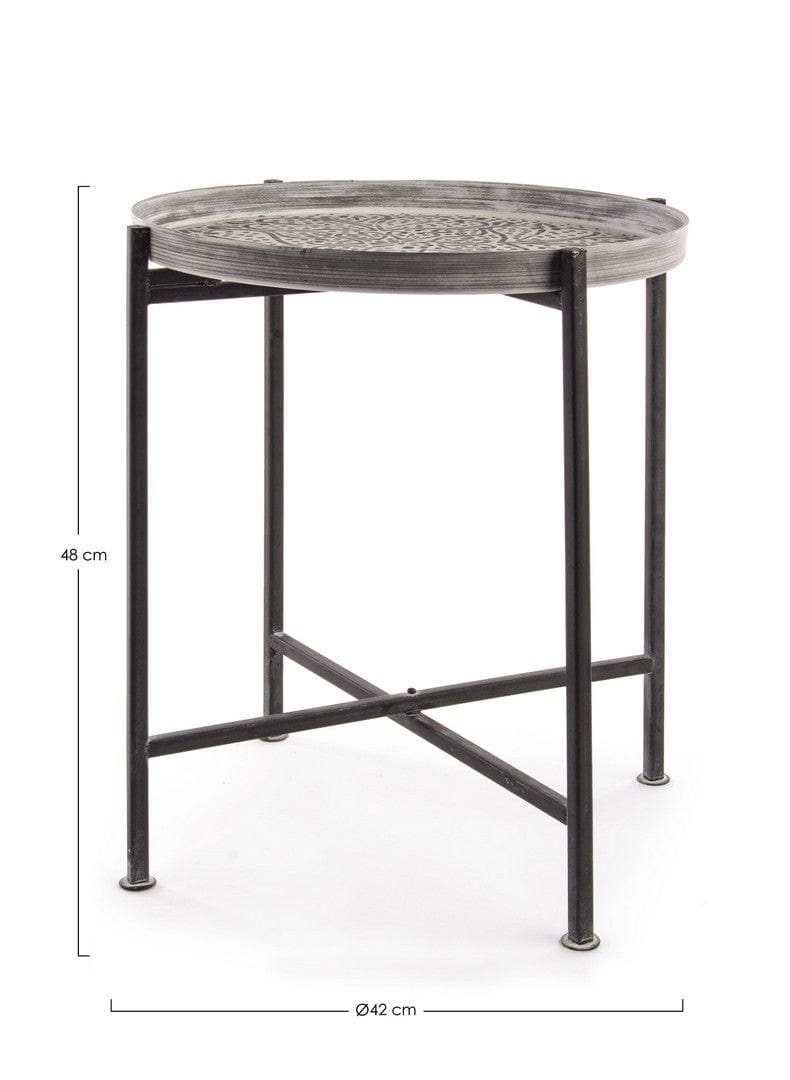 Masa de cafea din metal Anil C Small Argintiu / Negru, Ø42xH48 cm (4)