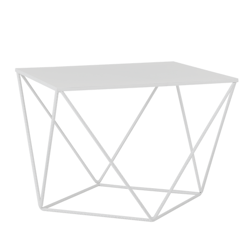 Masa de cafea din metal, Daryl Alb, L60xl60xH45 cm