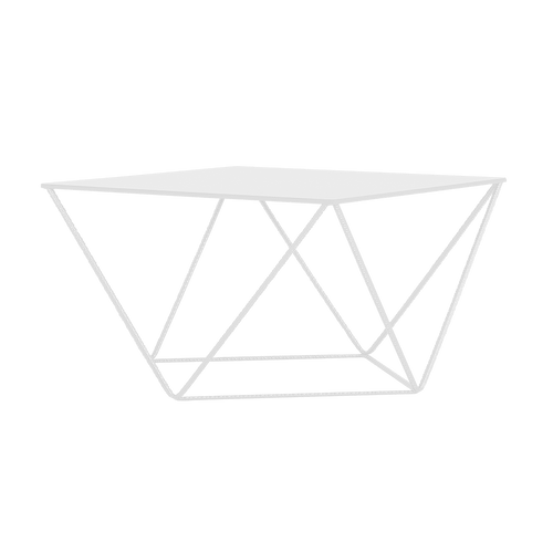 Masa de cafea din metal, Daryl Alb, L80xl80xH45 cm