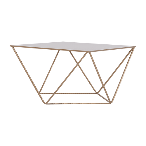 Masa de cafea din metal, Daryl Auriu, L80xl80xH45 cm
