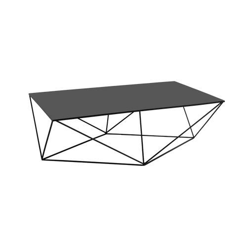 Masa de cafea din metal, Daryl Negru, L140xl80xH45 cm