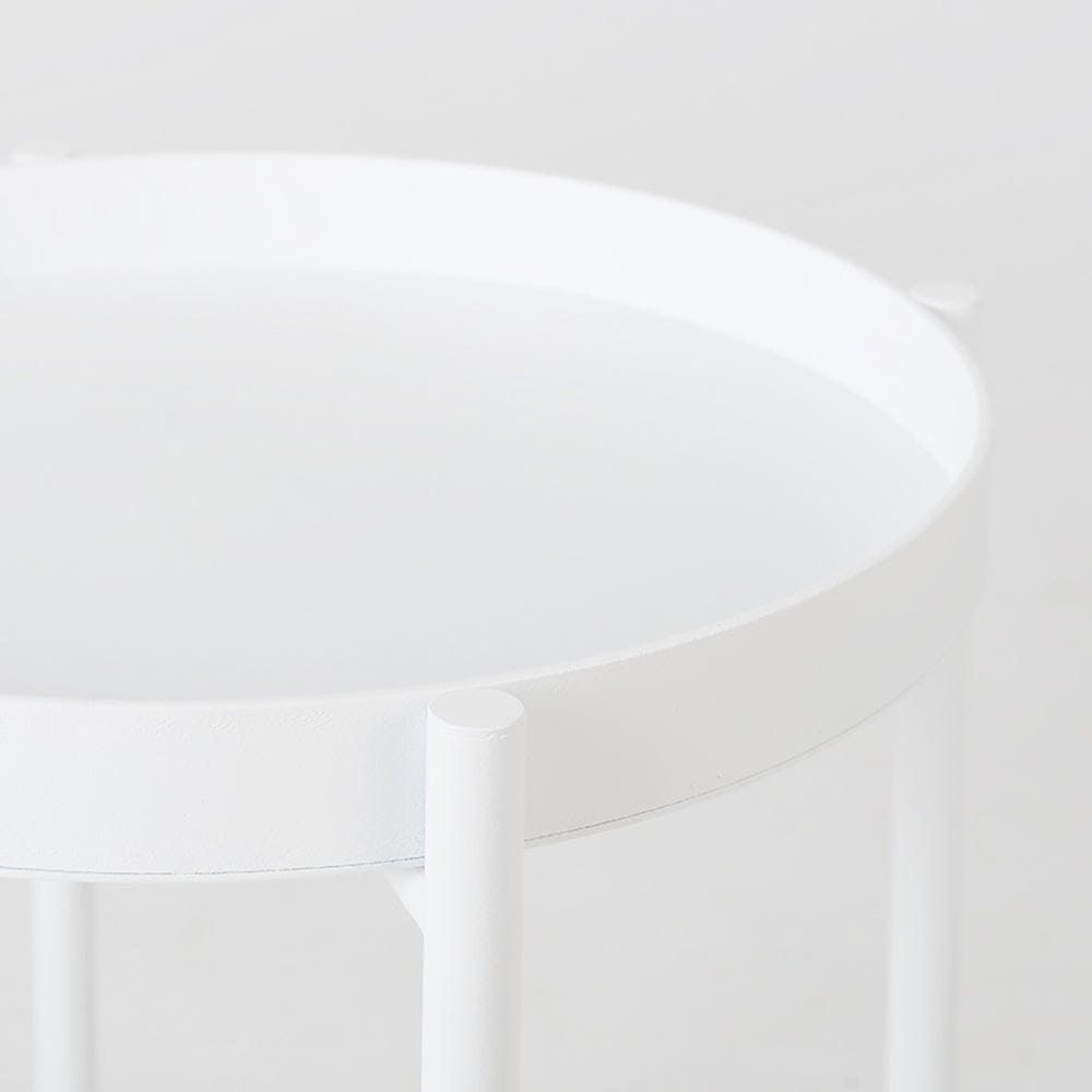 Masa de cafea din metal, Hanna 40-1F Alb, Ø40xH60 cm (2)