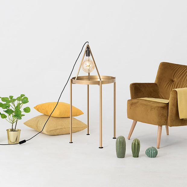 Masa de cafea din metal, Hanna 40-1F Auriu, Ø40xH60 cm (3)