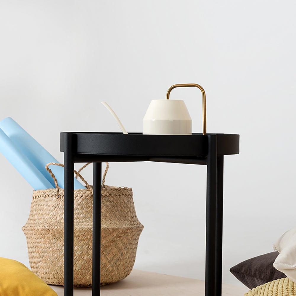 Masa de cafea din metal, Hanna 40-1F Negru, Ø40xH45 cm (2)