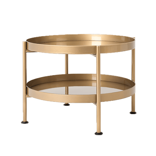 Masa de cafea din metal, Hanna 40-2F Auriu, Ø40xH45 cm